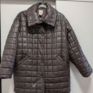 H&M Women's Quilted Puffer Jacket - Dark Brown